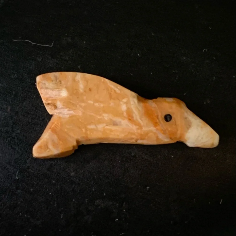 Vintage Native American Zuni Bird Fetish Bead Miniature Carved Stone Animal .9